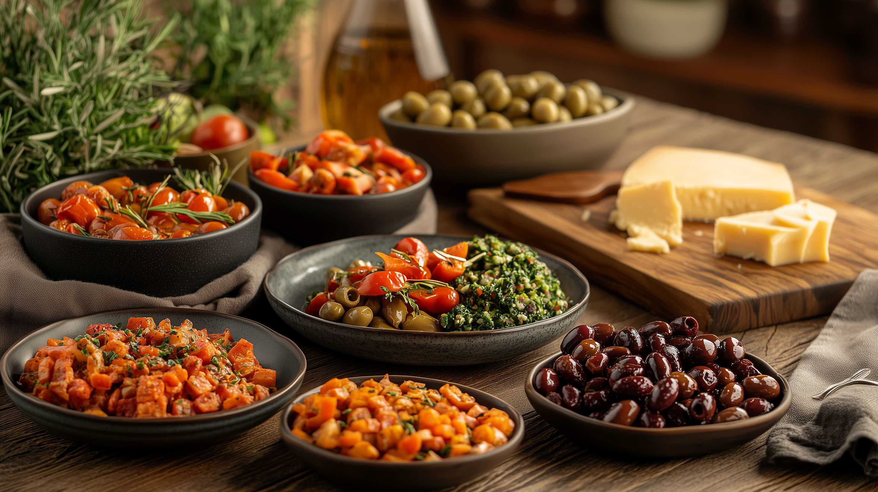 Eine dekorative Anzahl an Tapas.